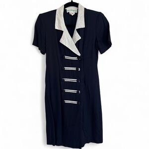 Vintage Navy and White Nautical Dress